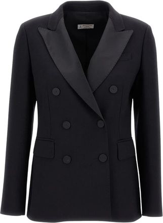 Alberto Biani Klassiek Smokingjasje - Dames - Blazers - Zwart - 2XS - Satijn - Jassen