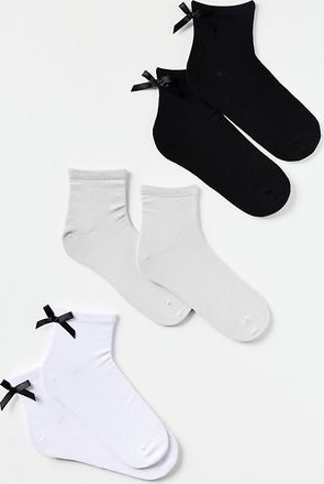 LEMON 3D Bow Detail Socks, Set of 3