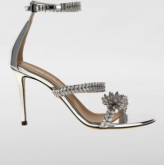 Mach & Mach Sandalo Mach & Mach in vernice laminata con fettucce gioiello