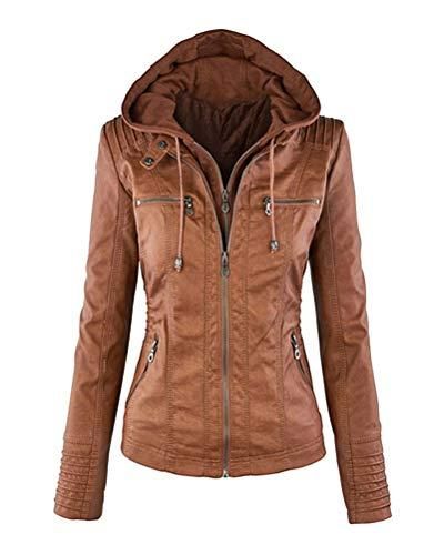 Veste En Cuir PU Pour Femme - Style Bomber Moto Vintage - Blouson Biker Zippé - Chaud Et Tendance