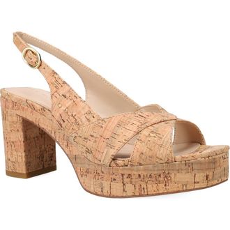 Pelle Moda Ilori Slingback Platform Sandal in Natural at Nordstrom, Size 5.5