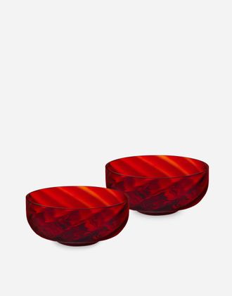 Dolce & Gabbana Set 2 Hand-blown Murano Glass Ice Cream Bowls - Centerpieces And Serving Bowls Multicolor Onesize