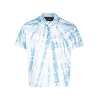Dsquared2 Polo Shirt met Korte Mouwen - Heren - Polos - Blauw - M - Katoen - Tops