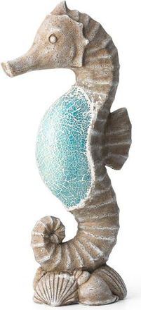 Glitzhome 21H MGO Marine Faux Granite and Mosaic Sea Horse Statue in Blue at Nordstrom, Size Medium