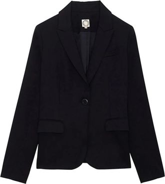 Ines De La Fressange Jassen, Dames, Blauw, 2Xs, Wol, Nicoletta donkerblauwe jas AL Online