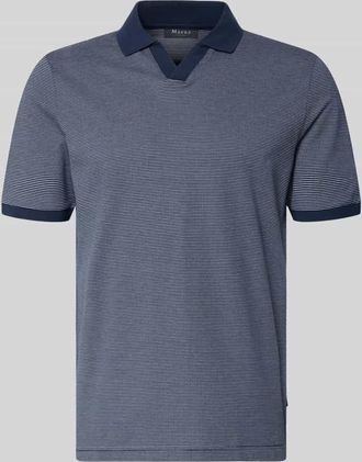 Maerz MAERZ Muenchen Regular Fit Poloshirt aus Baumwolle mit V-Ausschnitt in Marine, Gr&ouml;&szlig;e 48