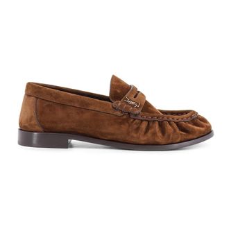 Saint Laurent Loafers, female, Brown, Size: 6 1/2 US Le Loafer Supple