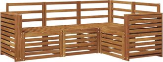 vidaXL Conjunto De Sof&aacute;s De Exterior 4 Uds. Natural Poli&eacute;ster Vidaxl