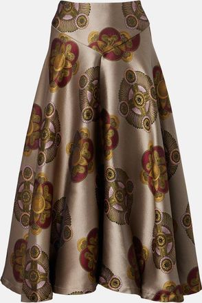 La DoubleJ Gonna midi Milano in jacquard con stampa