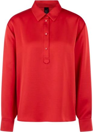 Marc Cain Rethink Together Blouse - Dames - Blouses & Shirts - Rood - Maat: XS Satijn