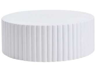 Beliani Mesa de centro 117 cm 117 cm blanco