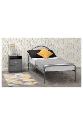 Seconique Nova 3 Single Bed in Metallic Silver
