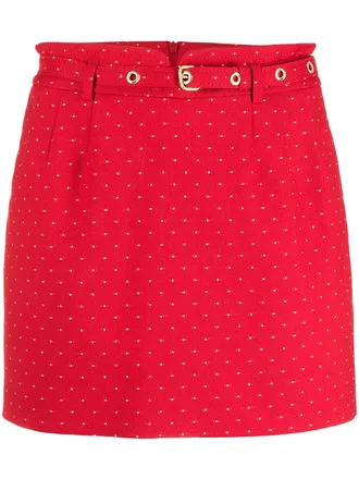 Red Valentino dotted belted shorts - women - Cotton/Polyamide/Polyester/Spandex/Elastane/Acetate/Virgin Wool - 40