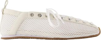 Ganni Schoenen, Dames, Beige, 40 EU, Polyester, Sporty Ballerina