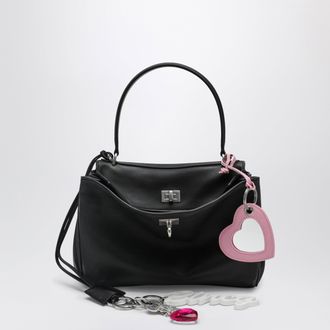 Balenciaga Small black Rodeo bag in smooth calf leather with charm