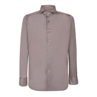 Canali Heren, Overhemden, Beige, Maat: XL Jersey