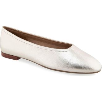 Aerosoles Amelie Ballet Flat in Soft Gold Leather at Nordstrom Rack, Size 9.5