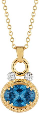 I.Reiss Company 14K 3.05 Ct. Tw. Diamond & London Blue Necklace