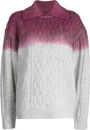 Ader Error gradient-effect cable-knit jumper - women - Acrylic/Nylon/Polyester/Elastane/Wool - M - Purple