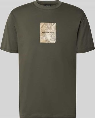 A|X Armani Exchange Regular Fit T-Shirt mit Logo-Patch in Oliv, Gr&ouml;&szlig;e XXL