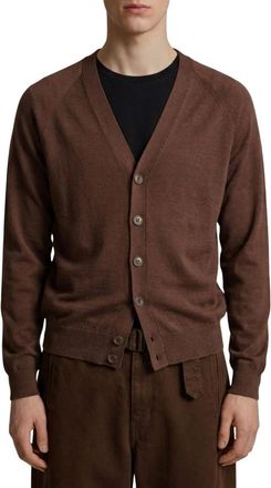 Christophe Lemaire Brown V Neck Cardigan