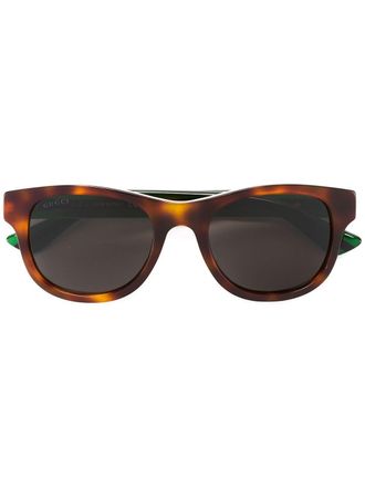 Gucci Occhiali da sole con dettaglio Web - Verde