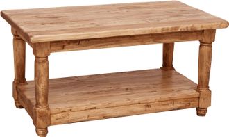Biscottini International Biscottini - Mesa Cenicero De Estilo Country De Madera Maciza De Tilo Acabado Con Efecto Natural 90x50x45 Cm