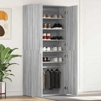 vidaXL Vidaxl - Armario Para Zapatos Gris 80 X 39 X 180 Cm Madera Contrachapada