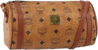 MCM Pre-owned Cross Body Bags, female, Brown, Size: ONE SIZE Pre-owned Canvas Shoulder Bag