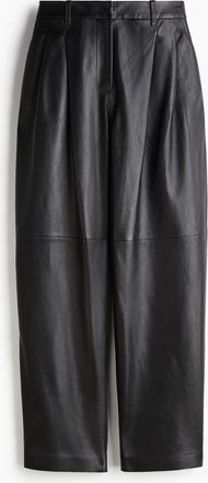 H&M Lederhose in Loose Fit - Schwarz