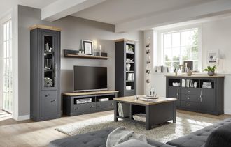 HOME AFFAIRE Wohnwand »Westminster TOPSELLER!« Set, Vitrine, Lowboard, Standregal, Wandregal, 4 Stk. tlg