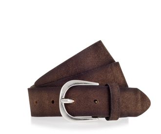 Mustang Lederg&uuml;rtel MUSTANG, Damen, Gr. 100, schwarz braun, Rindsleder, G&uuml;rtel Lederg&uuml;rtel, Echtleder, einfache Dornschliesse, angeraute Optik