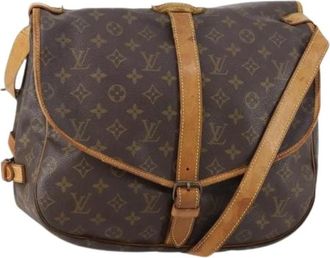 Louis Vuitton Pre-owned Vintage Canvas Crossbody Tas - Dames - Vintage Schoudertas - Bruin - ONE Size - Vintage