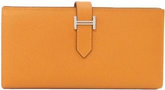 Herm&egrave;s Orange Epsom Leather Long Wallet (Bi-Fold) (Pre-Owned)