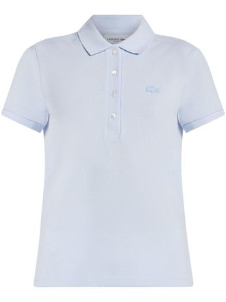 Lacoste logo-appliqu&eacute; polo shirt - women - Cotton/Elastane - 30 - Blue