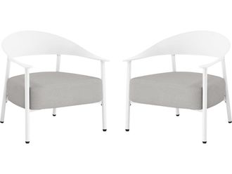 Habitat et Jardin Lote De 2 Sillones De Jard&iacute;n c&eacute;ora De Pl&aacute;stico Y Metal - Blanco