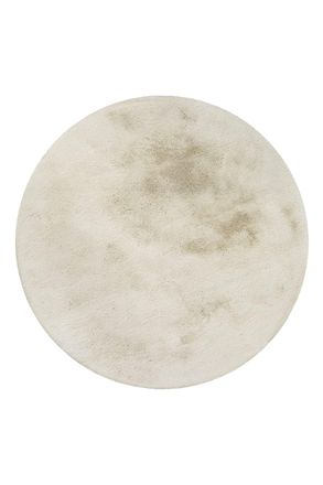 Wecon Home Alfombra de ba&ntilde;o redonda beige con mechones suaves &Oslash; 90