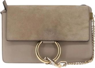 Chlo&eacute; Pre-owned Cross Body Bags, female, Beige, Size: ONE SIZE Pre-owned Faye Shoulder Bag