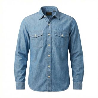 CHESAPEAKE'S Hemp Chambray Work Shirt - male - Chesapeakes - Denim Shirts - Blue - 3XL - Shirts