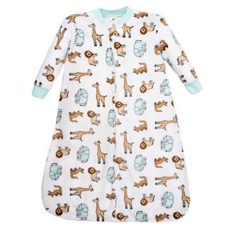 Hudson Baby Fleece Long Sleeve Sleeping Bag in Cute Safari at Nordstrom
