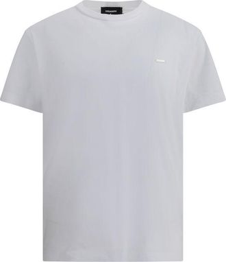 Dsquared2 Mens Tshirt Short Sleeve - White Cotton - Size X-Large