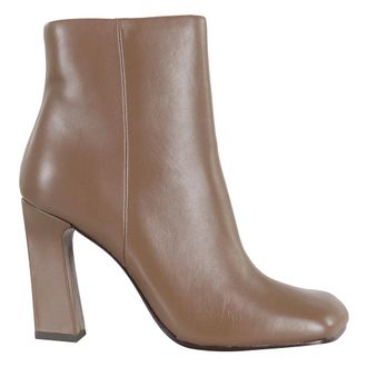 Ash Heeled Boots, female, Brown, 3 UK, Leather Square Toe Bootie