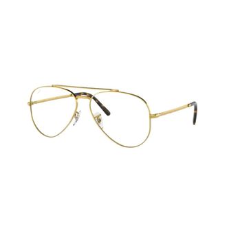 Ray-Ban Glasses, unisex, Yellow, Size: 55 MM New Aviator