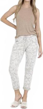 Nostalgia Floral Print Joggers In Grey