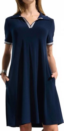 Joseph Ribkoff Silky Knit Trapeze Mini Dress In Indigo