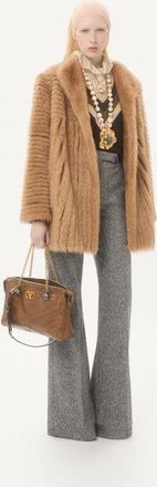 Valentino Pantaloni In Bottonato Natte Donna AVORIO/NERO 40