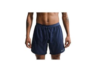 Nike 7 Dri-FIT Stride 2-in-1 Shorts Mens Workout Midnight Navy/Reflective Silver : 2XL 7, Polyester/Spandex