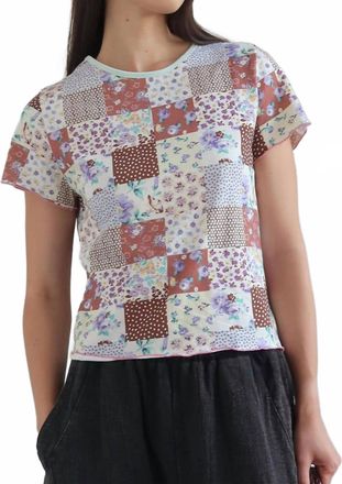 Collective Quilted Pattern Floral Tee Shirt In White