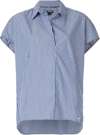 Woolrich gestreepte overhemd met korte mouwen - Blauw