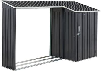 Beliani Beliani - Cobertizo De Jard&iacute;n De Metal Gris Grafito 158 Cm Almacenaje Techo Impermeable Aosta